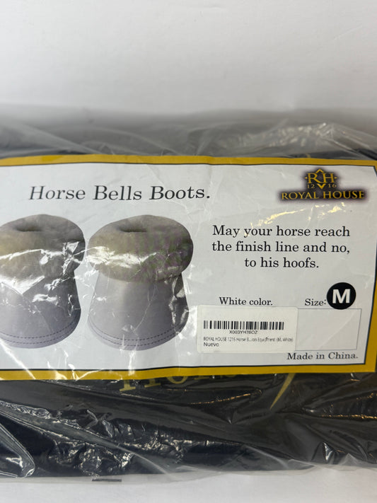 Equestrian Equine Horse Arma Fleece Overreach Xfull White Bell Boots (MEDIUM)