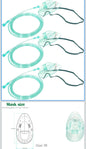 3 Pack Oxygen Mask Pediatric Standard with 6.6' Tube & Adjustable Elastic Strap - Size M
