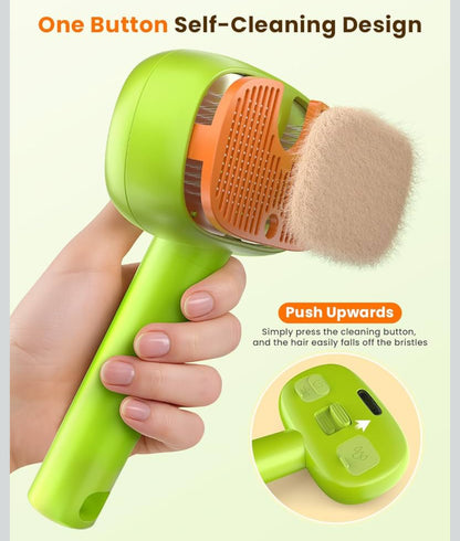 4-in-1 Cat Steam Brush, 2025 Upgraded Pet Steam Brush for Indoor Cats Dogs Spray Hair Removal Comb, 2 Spray Self-Cleaning Dog Brushes for Shedding,Massage,Cleaning Grooming (White) - Flip It Now