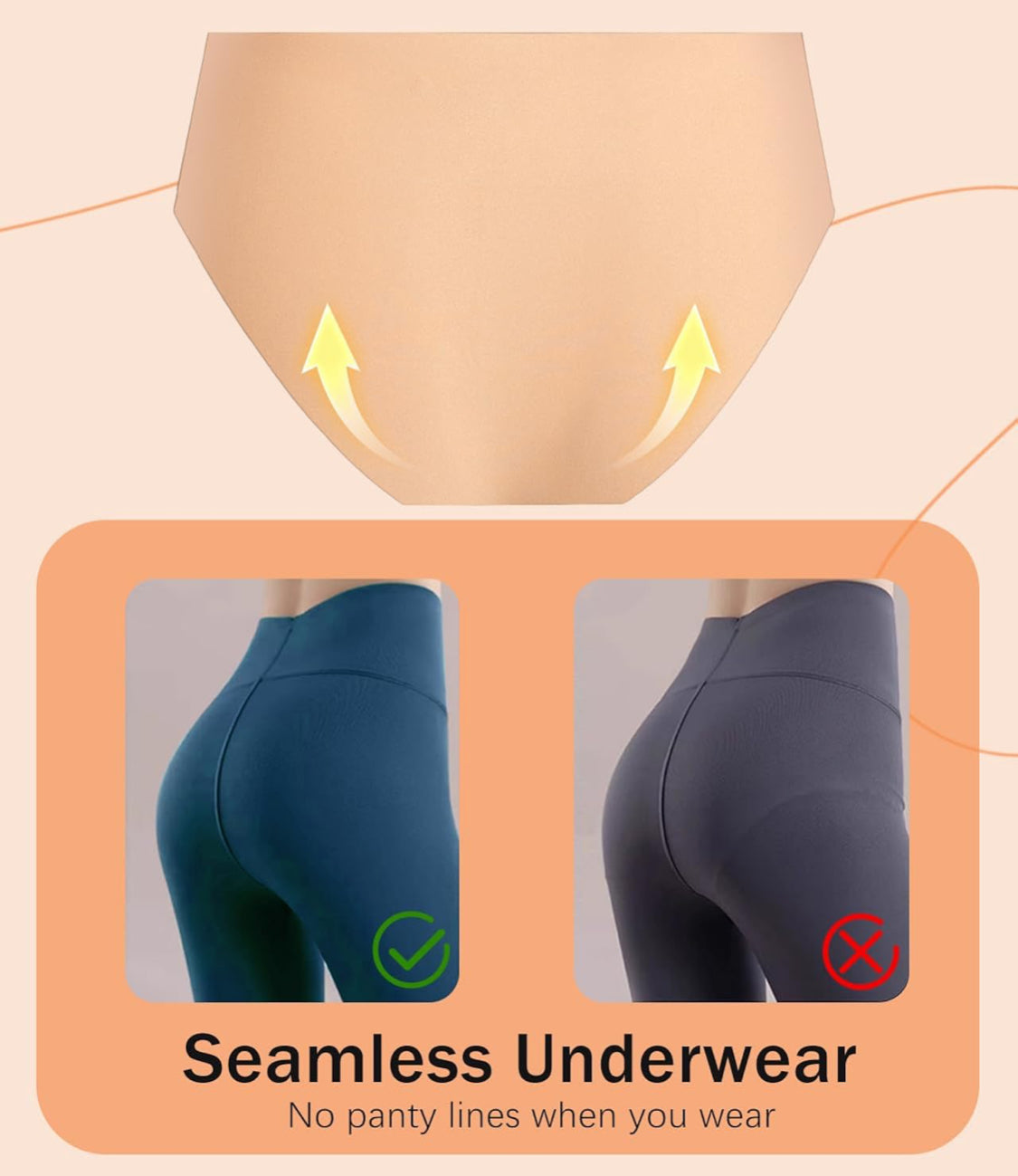 Womens Underwear,Seamless No Show Full Coverage Panties, Breathable Stretch Soft Hipster for Everyday Wear - Flip It Now