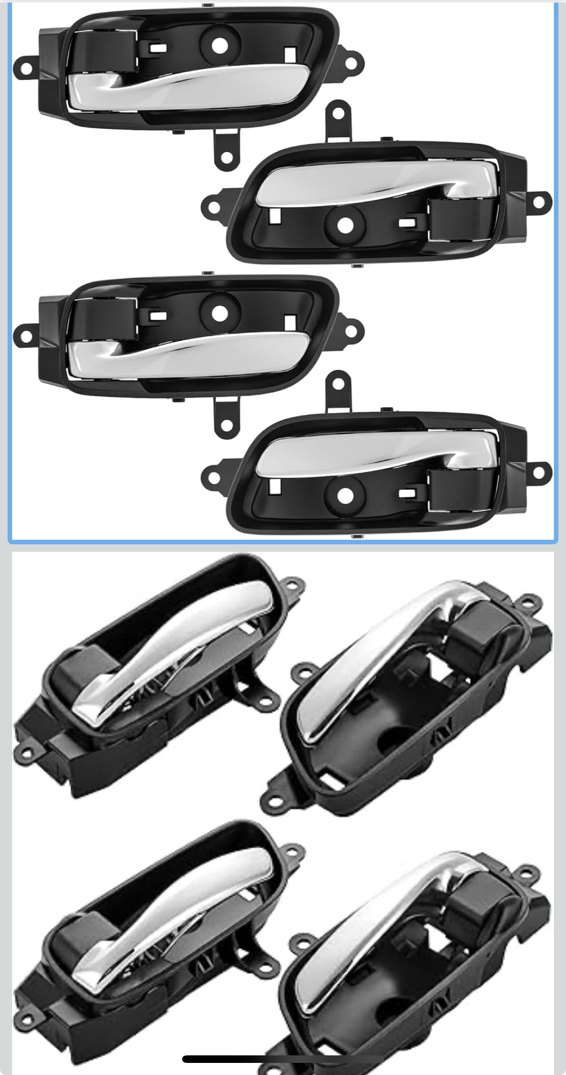 PHILTOP Interior ABS Door Handle Front Rear Driver Passenger 4Pcs for 2013-2018 Nisan Altima/Pathfinder/Murano/Maxima/Titan/Armada/Titan XD; Replaces#80671-3TA0D 80670-3TA0D