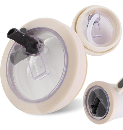 (X2) 40oz Replacement Leak Proof Tumbler Flip Straw Lid for Stanley Cup,Reusable Leak Proof Tumbler Cover,No Spill Straw Lid Accessories for Travel,White - Flip It Now