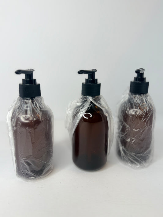 Segbeauty (Amber) Shampoo Dispenser, 3pcs 16.9oz Refillable Pump Bottle with Labels, 500ml Empty Plastic Press Bathroom Shower Containers Lotion Dispenser for Conditioner Body Soap Hand Soap - Flip It Now