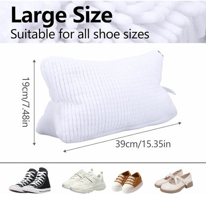 Shoe Washing Machine Bag, 360 Wrap-around Laundry Bags for Washing Machine, Reusable Shoes Wash Bag with Protective Hidden Zipper, 10000+ Fluffy Fibers for Sneaker Gym Shoe