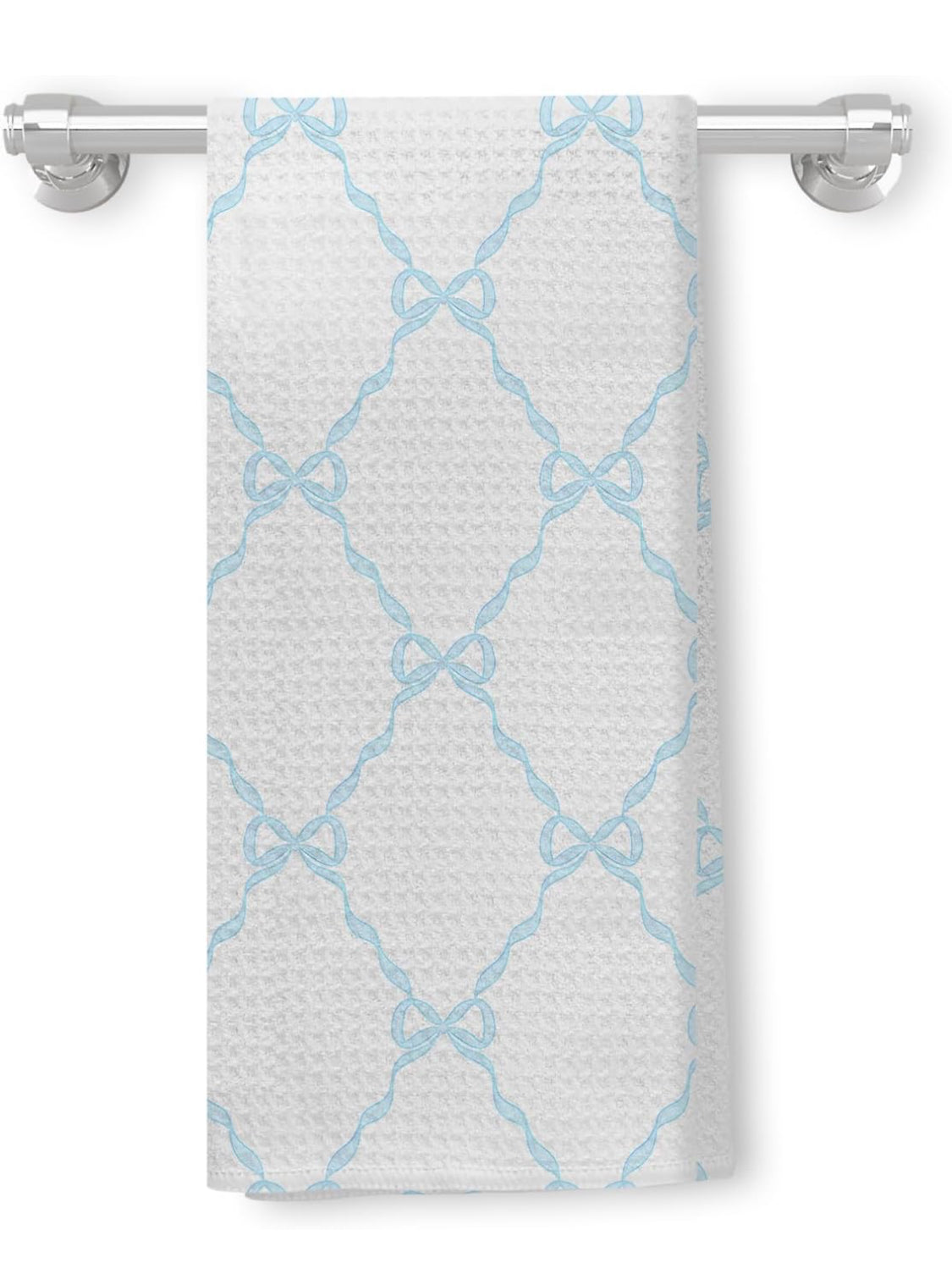 Sky Blue Coquette Bow Knot Kitchen Towels, Preppy Hand Towels for Bathroom, Coquette Bow Bathroom Decor, Preppy Bathroom Decor, Blue Bow Ribbon Dish Towels Tea Towels for Kitchen, 16x24 Inch - Flip It Now