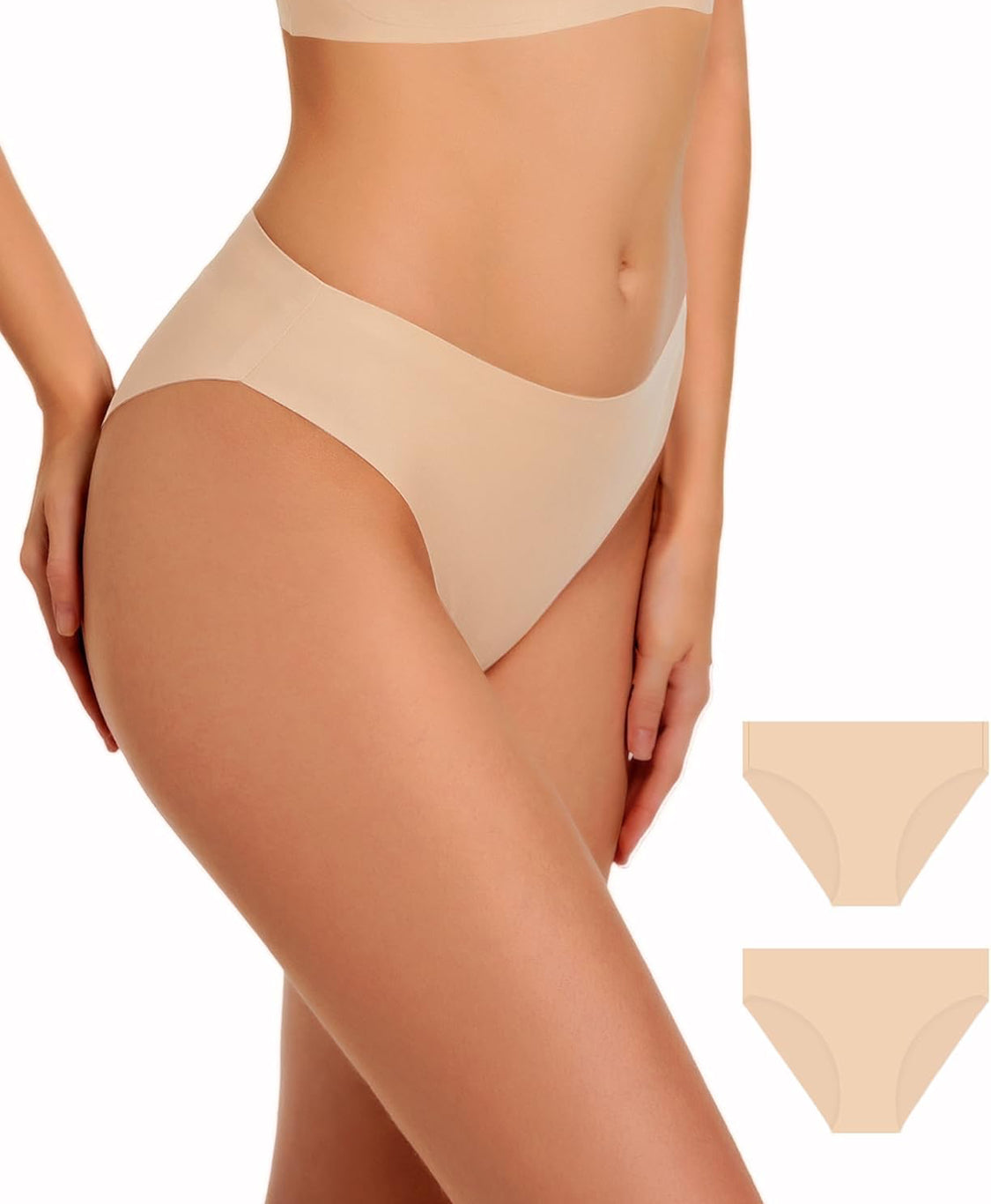 Womens Underwear,Seamless No Show Full Coverage Panties, Breathable Stretch Soft Hipster for Everyday Wear - Flip It Now