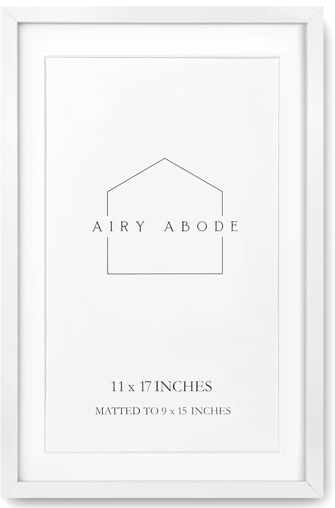Premium White Wood Picture Frame 11x17 Matted to 9x15