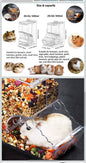 Hamsters Feeder Small Animals Automatic Dispenser Acrylic Clear Pet Food Storage Bowl for Dwarf Hamster Gerbils Mice Hedgehog Guinea Pig Pigeon Parrots (400ML) - Flip It Now