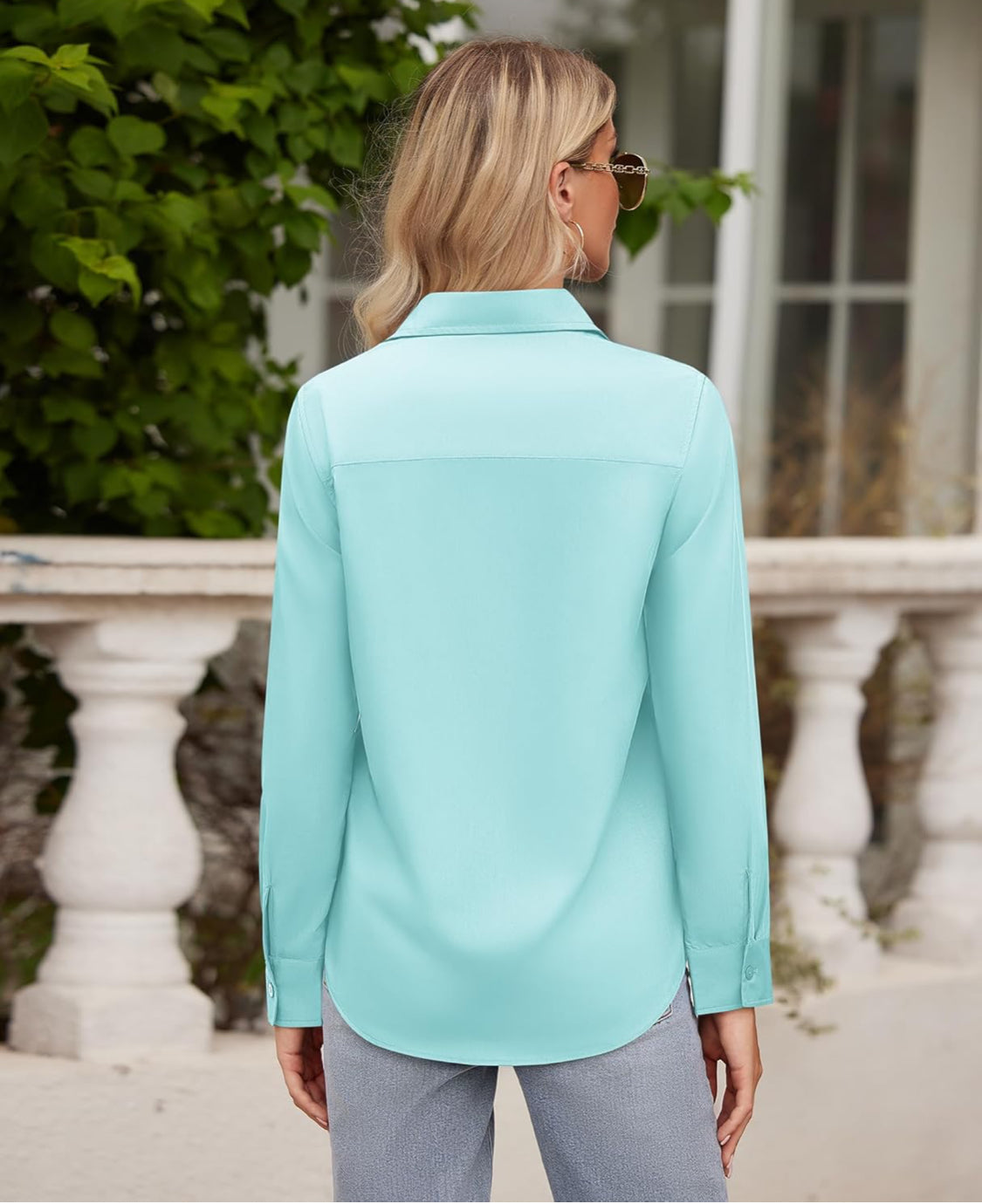 (XL) siliteelon Button Down Shirts Dress Shirts Blouse Tops - Flip It Now