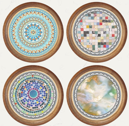 Stahala Wooden Drink Coasters,4.7 in Coasters for Drinks Absorbent Cork Coasters Set,Natural Wood Stackable Reusable Coasters for Home Office Coffee Bar Table,Rustic Gifts for New Home Friends