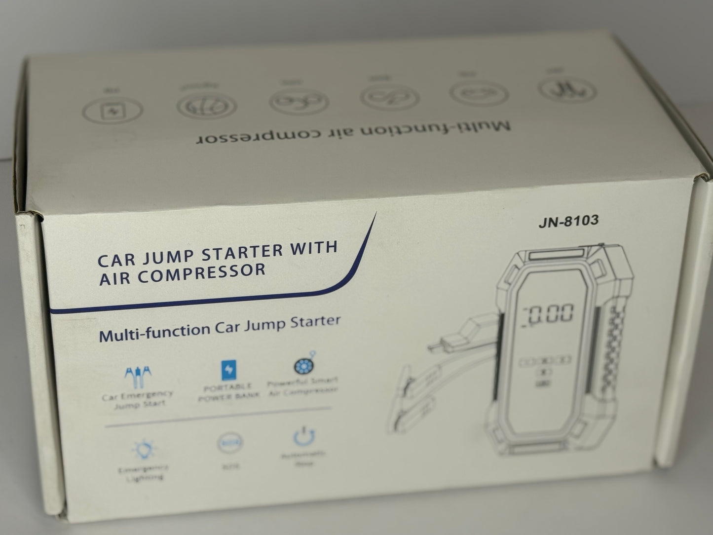 Jump Starter with Air Compressor, 5000A Peak Car Battery Jump Starter(9.0 Gas/8.0L Diesel), 160PSI 12V Jump Box Car Battery Jumper Starter Portable with Smart Jumper Cables, LED Lights, LCD Display