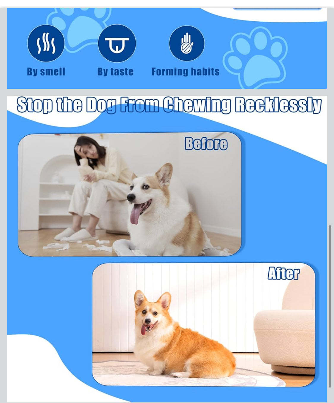 No Chew Spray for Dogs 2 Pack (100ML) Natural Ingredients Bitter Apple Spray for Dogs Alcohol Free Deterrent Spray to Stop Chewing Barking Marking and Nibbling - Flip It Now