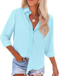 (XL) siliteelon Button Down Shirts Dress Shirts Blouse Tops - Flip It Now