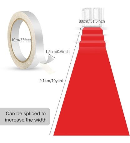 Shappy Red Carpet Runner Rug for Party 55gsm Thickness with 1 Piece Carpet Tape for Wedding Christmas Xmas Christmas Outdoor Accessories, Wedding Party Hallway Rug(2.6 x 30 Feet)