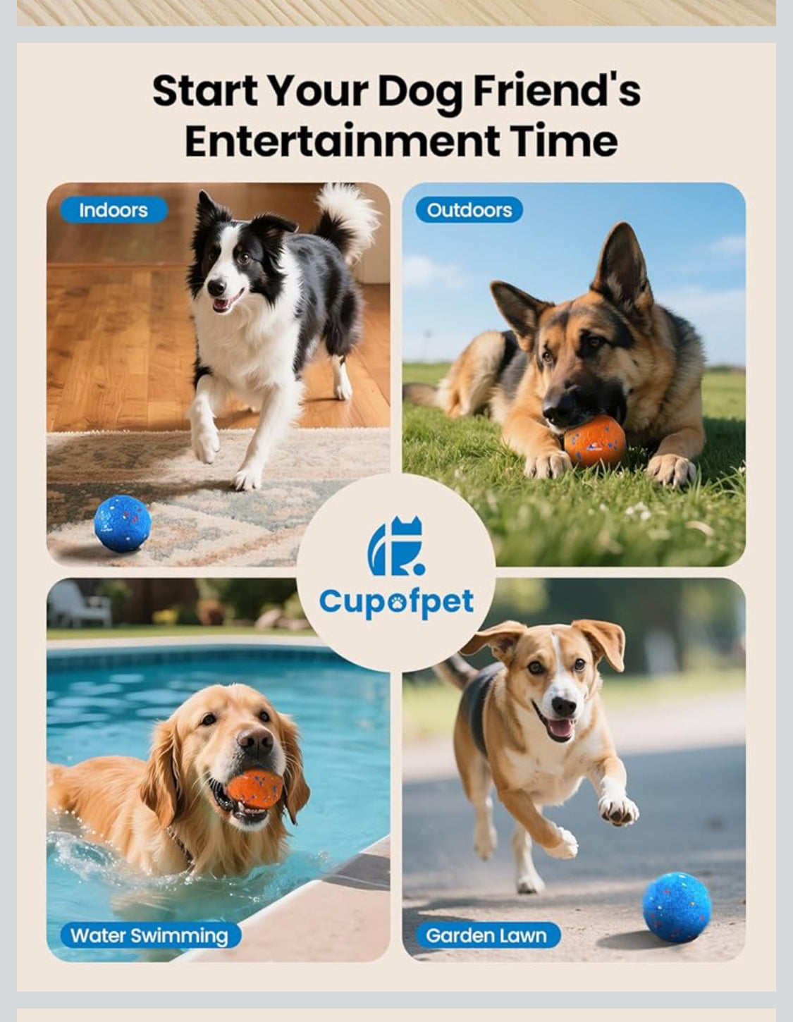 Interactive Dog Toys Ball, 2025 Upgraded Self Moving Balls and Vibrating Ball for Dogs, E-TPU Safety Material Electric Dog Toys to Keep Them Busy Rolling Balls for Small Medium Large Dogs (Blue) - Flip It Now