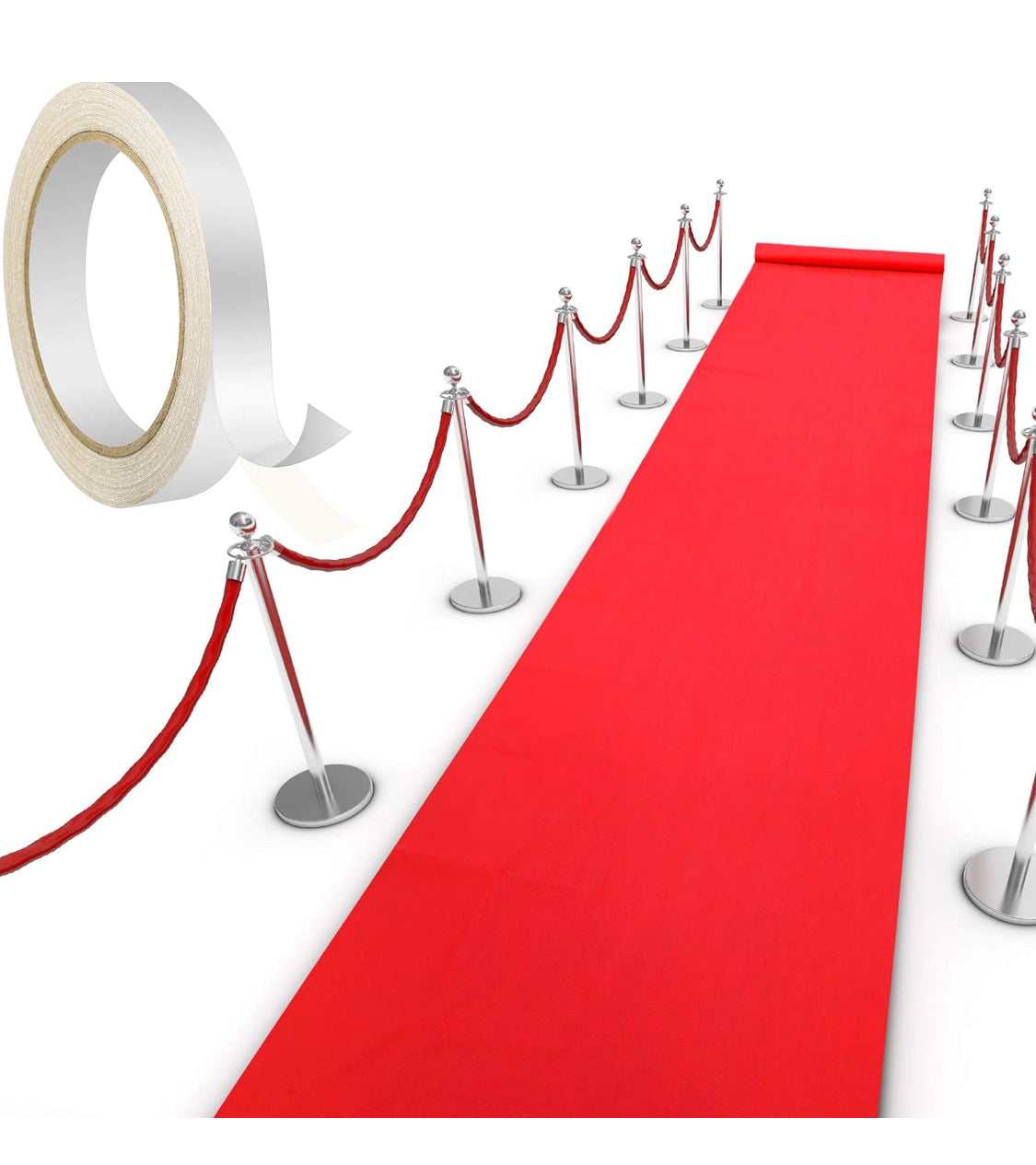 Shappy Red Carpet Runner Rug for Party 55gsm Thickness with 1 Piece Carpet Tape for Wedding Christmas Xmas Christmas Outdoor Accessories, Wedding Party Hallway Rug(2.6 x 30 Feet)