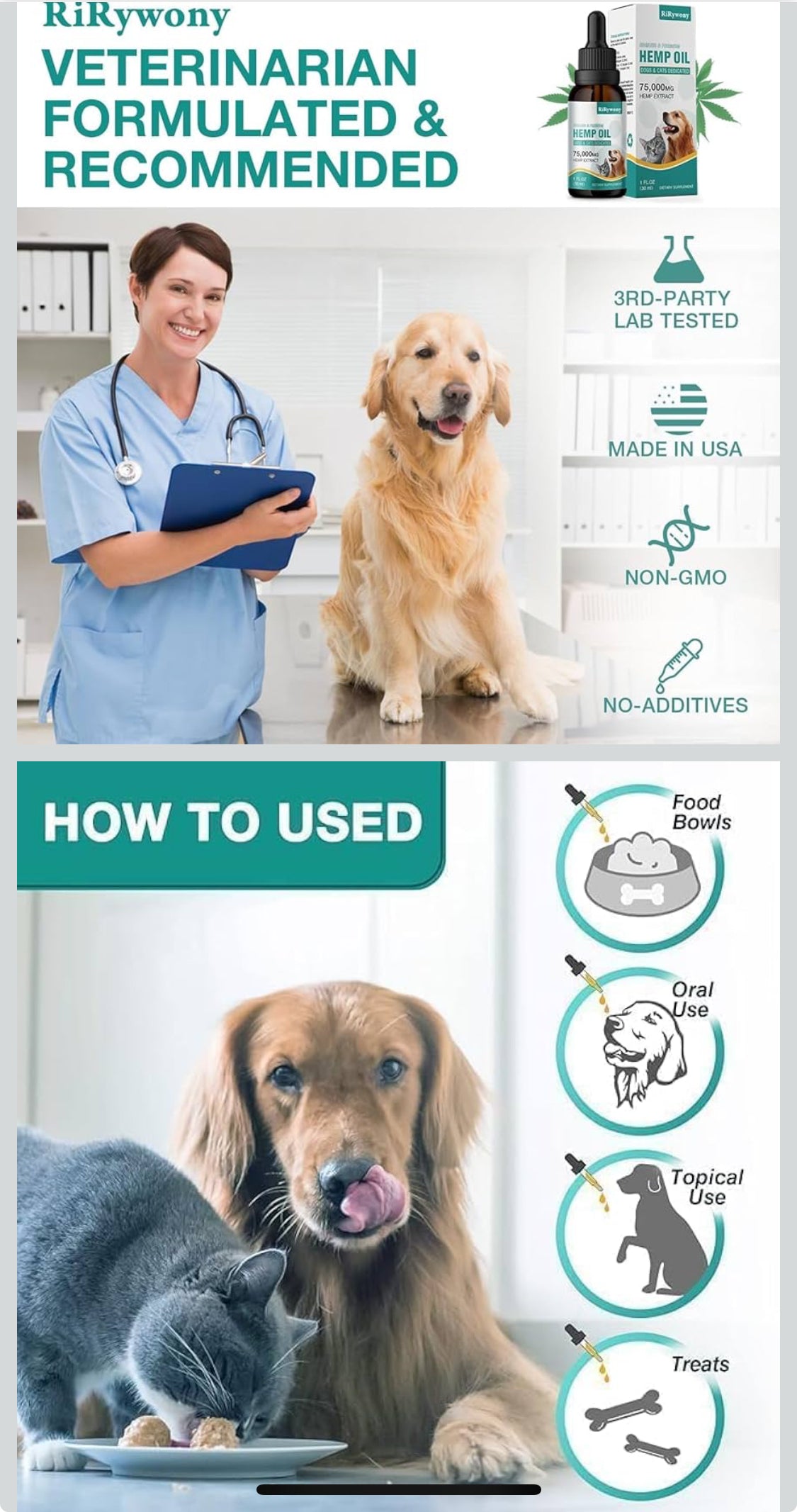 2 Pack Hemp Oil for Dogs & Cats- Helps Pets with Аnxiety, Pаin, Strеss, Аrthritis, Sеizures Rеlief - Organic Pet Hemp Oil Drops Treats - Skin Нiр Jоint Hеalth - Flip It Now