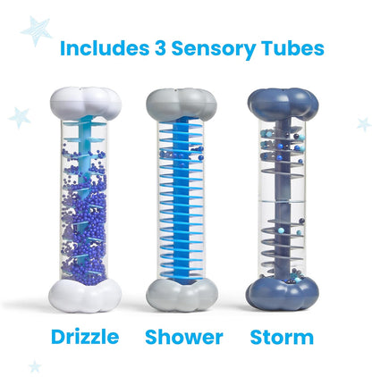 hand2mind Calming Sounds Sensory Tubes, Rain Sound Fidget Tubes, Rain Stick Instrument, Toddler Sensory Toys, Calm Down Corner Supplies, Science Classroom Weather Toys, Play Therapy Activities