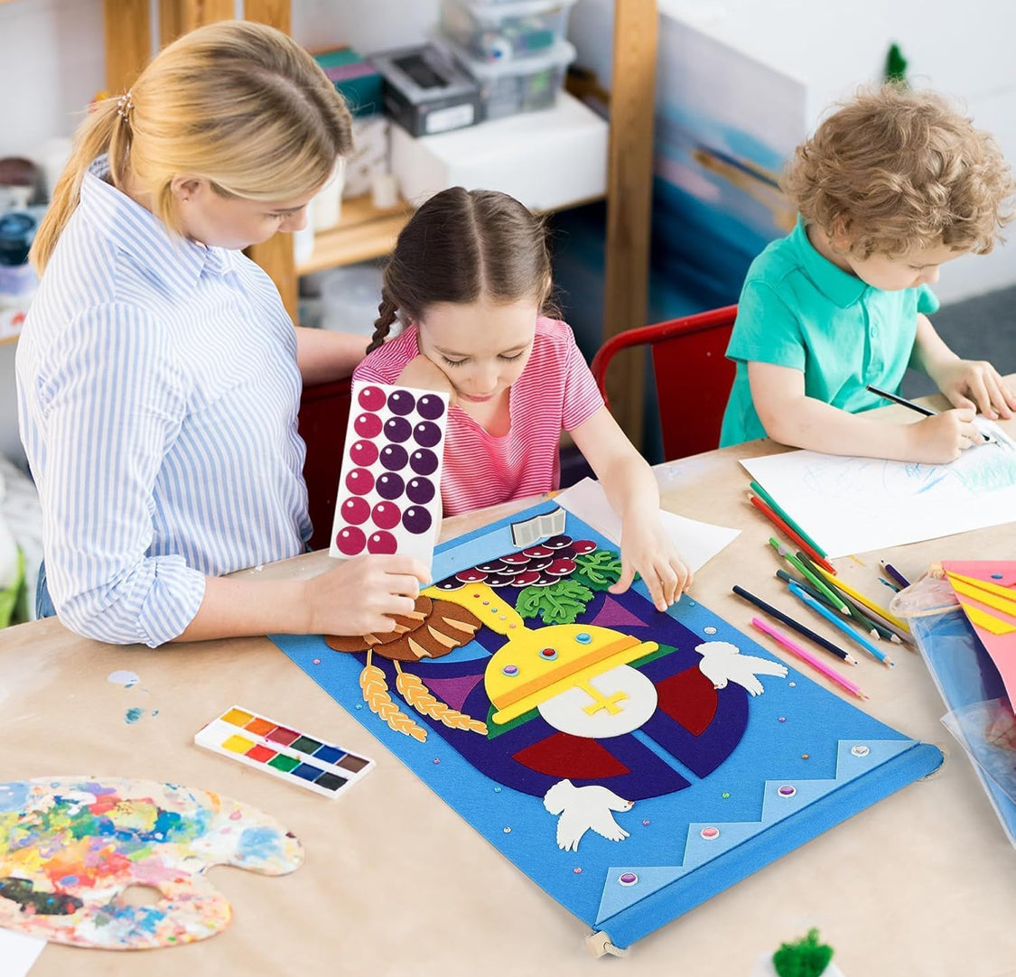 (6)First Communion Banner Kit for Girls & Boys– Complete Holy Communion Decorations Set with Customized Church Banner ，DIY set allows, Catholic Craft Pack Felt Letters & Religious Symbols - Flip It Now