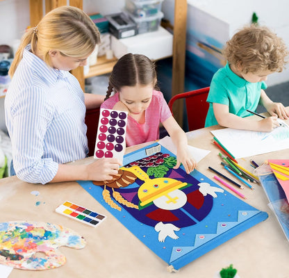 (6)First Communion Banner Kit for Girls & Boys– Complete Holy Communion Decorations Set with Customized Church Banner ，DIY set allows, Catholic Craft Pack Felt Letters & Religious Symbols - Flip It Now