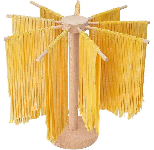 (2) NIB Pasta Drying Racks, AITRAI Large Wood Pasta Rack Collapsible Pasta Hanger Stand Noodle Rack with 9 Bar Handles Homemade Pasta Tools for Kitchen, Stable and Easy Storage - Flip It Now