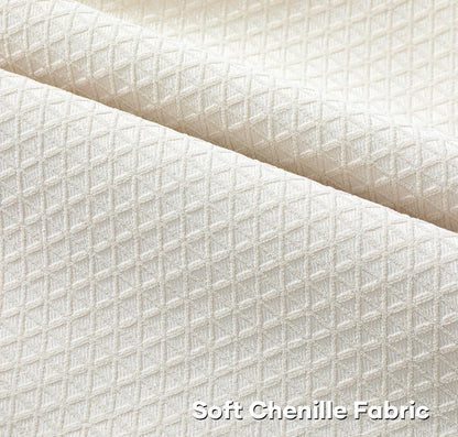 FUTEI Cream Decorative Throw Pillow Covers 18x18 Inch Set of 2,Soft Chenille Triangle Check Pattern Cushion Case,Modern Home Decor for Couch Bed Living Room