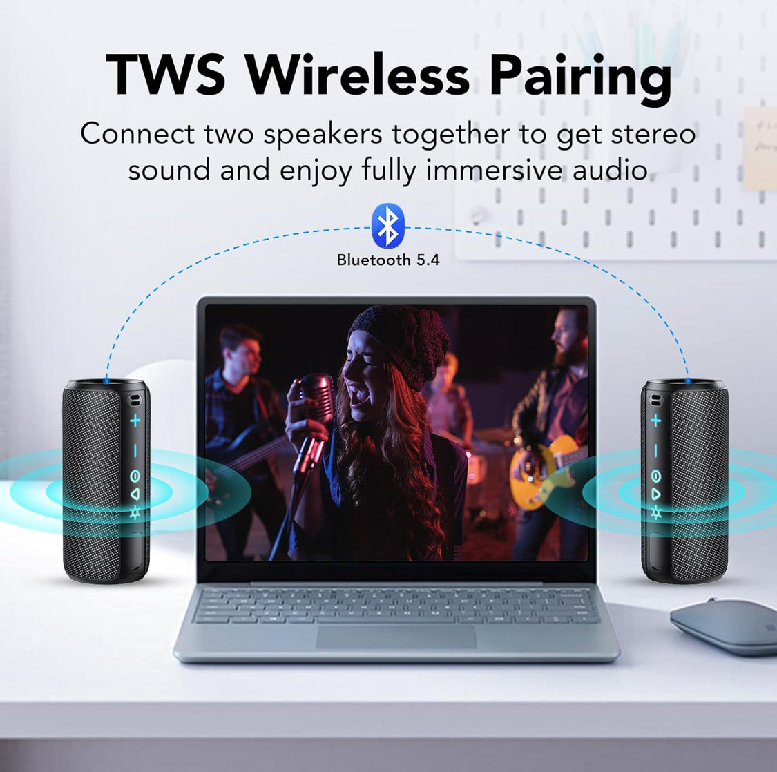 A7 Arcane Portable Speaker Bluetooth 5.4, 25W Super Loud Wireless Speaker: Boost Bass 3.0, 30H Playtime, 8 RGB Modes, IPX7 Waterproof, TWS Pairing, for Outdoor/Home/Party, Gift Ideas