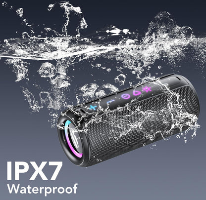 A7 Arcane Portable Speaker Bluetooth 5.4, 25W Super Loud Wireless Speaker: Boost Bass 3.0, 30H Playtime, 8 RGB Modes, IPX7 Waterproof, TWS Pairing, for Outdoor/Home/Party, Gift Ideas