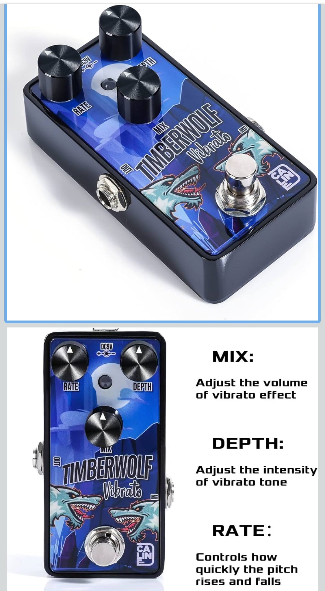 Caline Mini Guitar Vibrato Pedal G006 G Series Traditional Vibrato Effect Sound Processor for Electric Guitar Bass, Digital Circuit Design - Flip It Now