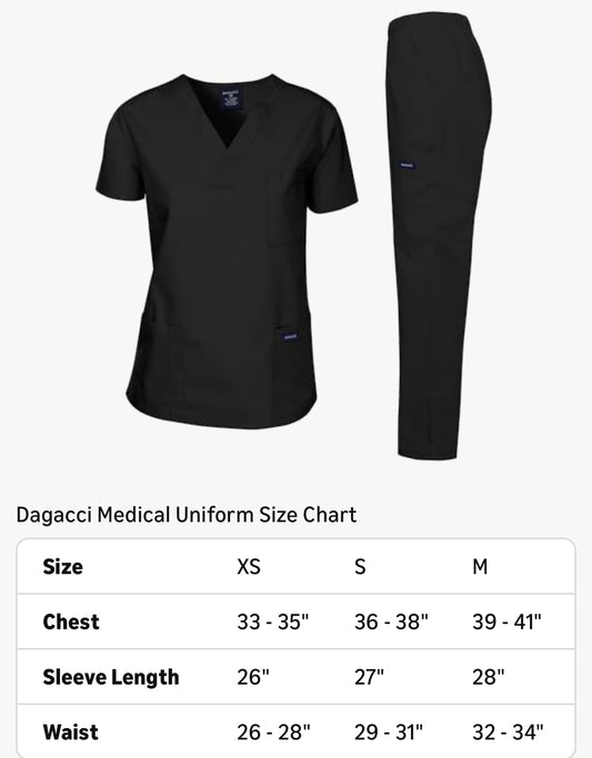 Dagacci Medical Uniform Scrubs Set Top and Pants - Flip It Now