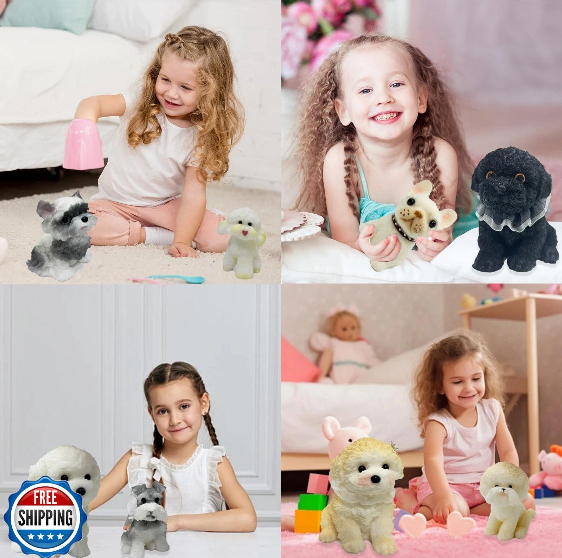 TSFGDYL 2PCS Cute Squishy Dog Toys - Handmade Squishy Dog Relief Toy, Ultra Soft Silicone Squishies Toy for Kids and Adults, Autism and Anxiety Relief, Fun Gift for Boys and Girls