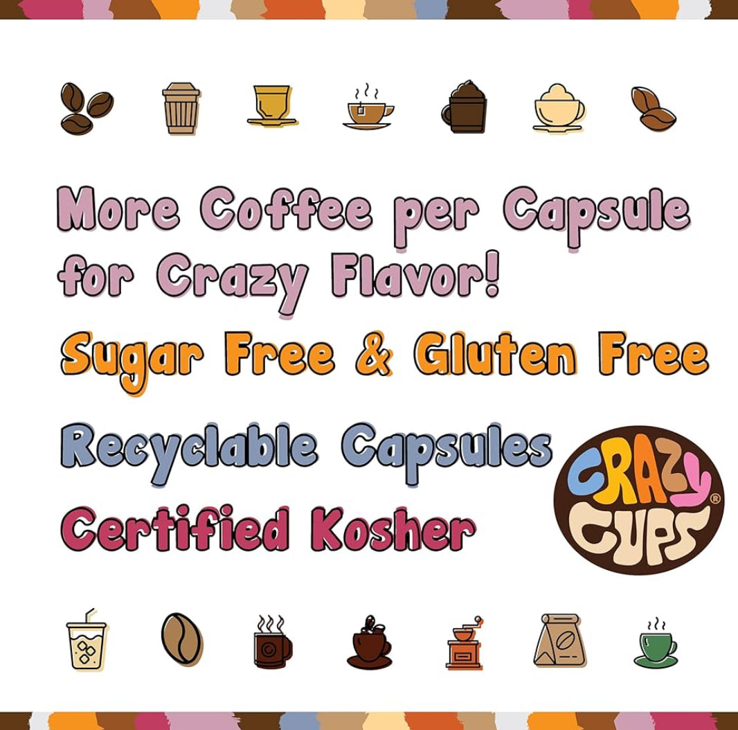 Crazy Cups Flavored Single Serve Hot or Iced Medium Roast Coffee for Keurig KCups Machines in Recyclable Pods, White Chocolate Strawberry(Pack of 1, 22 Count Total) - Flip It Now