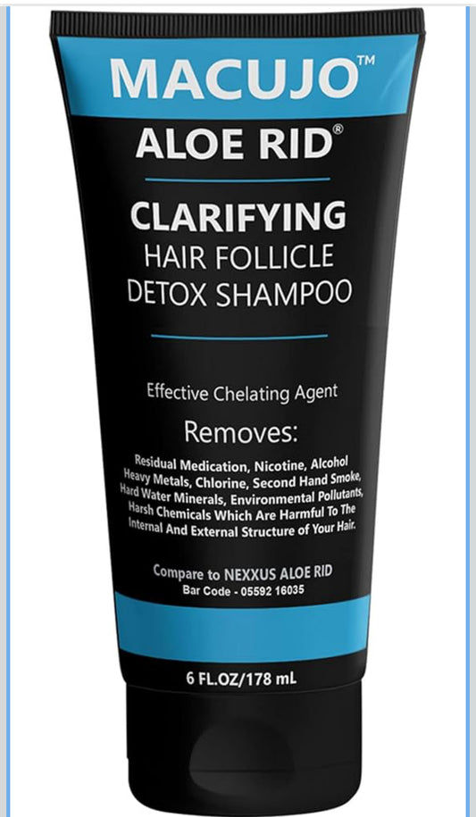 Macujo Aloe Rid Detox Shampoo Method Effective Chelating Agent for Pollutants, Residual Medications, Nicotine, Alcohol, Chlorine, 2nd Hand-Smoke, Heavy Metals
