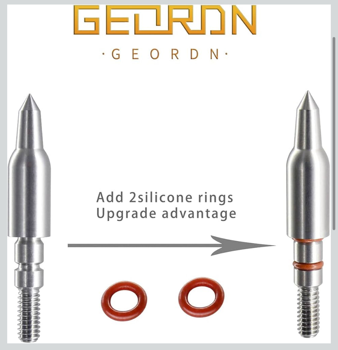 (5)Geordn Stainless Steel Arrow Field Points 100/125/150/175/200 Grains Practice Archery Arrow Target Bullet Point Combo Point 12 PCS - Flip It Now