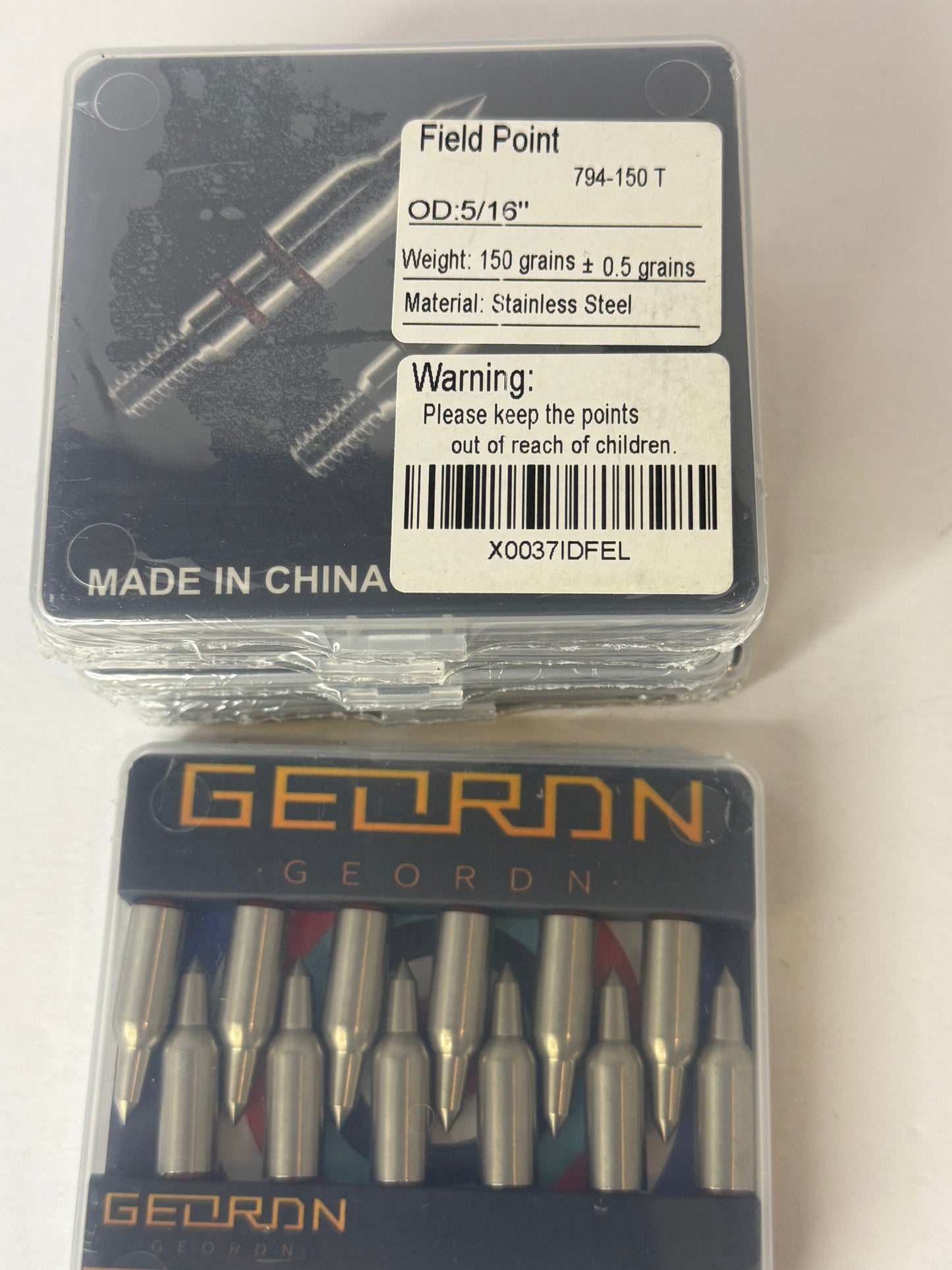 (5)Geordn Stainless Steel Arrow Field Points 100/125/150/175/200 Grains Practice Archery Arrow Target Bullet Point Combo Point 12 PCS - Flip It Now