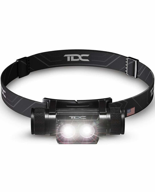 TDC Head Lamp Led Rechargeable Super Bright - USB-C Headlamp for Adults - Head Lights for Forehead - 1080 Lumen Head Flashlight - 10HR Battery for Hardhat, Camping, Hunting, Work