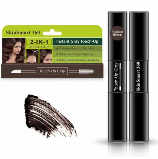 Instant Root Touch-Up for Men & Women, Water & Sweat-Resistant, 100% Gray Coverage, 2-in-1 Mascara Brush & Pen, Salon-Quality Results in Minutes, Travel-Friendly, 7 mL, Pack of 1 (Medium Brown)
