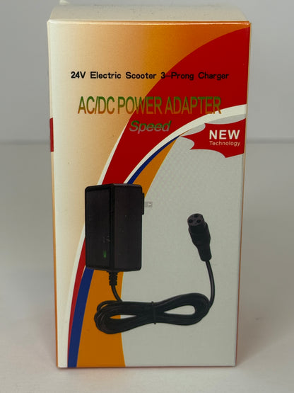 24V Electric Scooter Charger for Razor E100 E125 E150 E175 E200 E300 MX350 Dirt Bike Pocket Mod Sports Mod Dirt Quad Motorcycle Scooter Charger 3-Prong Inline Female Electric Battery Power Cord
