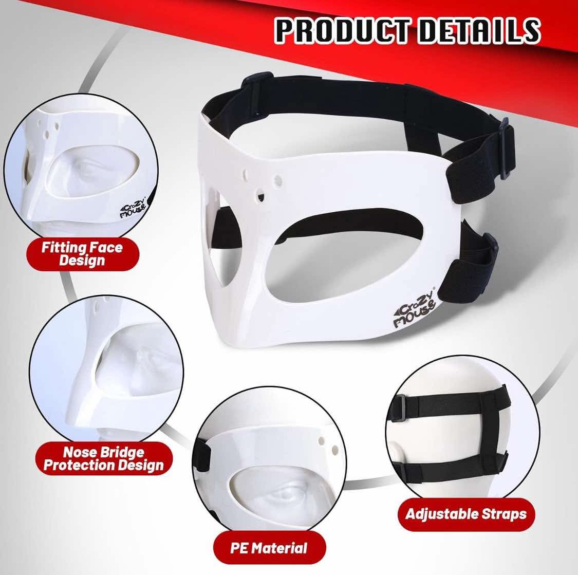 CM01A Nose Guard for Broken Nose Adjustable Basketball Soccer Sports Face Shield Mask with Foam Padding for Adults Women Men Youth Teens