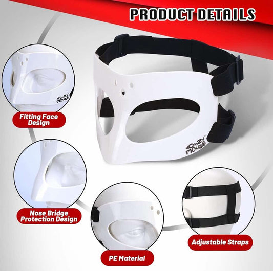 CM01A Nose Guard for Broken Nose Adjustable Basketball Soccer Sports Face Shield Mask with Foam Padding for Adults Women Men Youth Teens