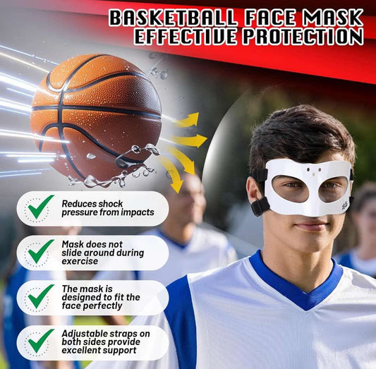 CM01A Nose Guard for Broken Nose Adjustable Basketball Soccer Sports Face Shield Mask with Foam Padding for Adults Women Men Youth Teens
