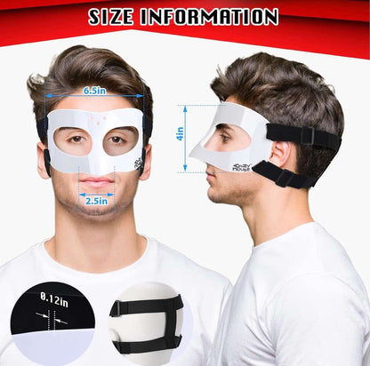 CM01A Nose Guard for Broken Nose Adjustable Basketball Soccer Sports Face Shield Mask with Foam Padding for Adults Women Men Youth Teens - Flip It Now