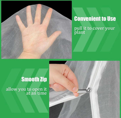 Tree Netting Bird Netting Cover 2.6 x 3.3 Ft, 4 x 6 Ft Large Heavy Duty Garden Plant Protection Net with Zipper & Drawstring for Tomato, Blueberry, Fruit & Vegetable Trees - Flip It Now