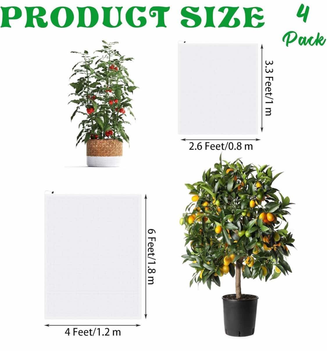 Tree Netting Bird Netting Cover 2.6 x 3.3 Ft, 4 x 6 Ft Large Heavy Duty Garden Plant Protection Net with Zipper & Drawstring for Tomato, Blueberry, Fruit & Vegetable Trees