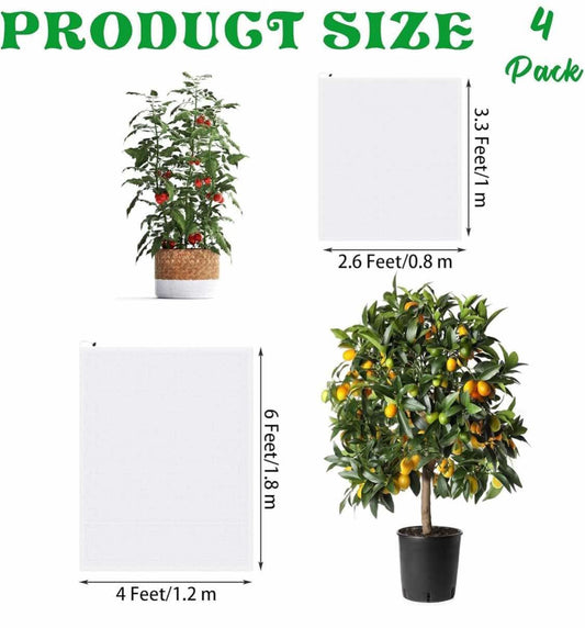 Tree Netting Bird Netting Cover 2.6 x 3.3 Ft, 4 x 6 Ft Large Heavy Duty Garden Plant Protection Net with Zipper & Drawstring for Tomato, Blueberry, Fruit & Vegetable Trees