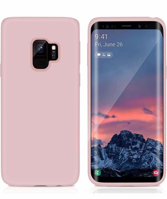 E Segoi Designed for Galaxy S9 Case, Liquid Silicone Gel Rubber Shockproof Case Soft Microfiber Cloth Lining Cushion Compatible with Galaxy S9 5.8 inch (Pink Sand)