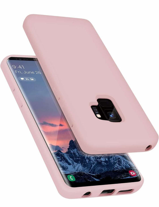E Segoi Designed for Galaxy S9 Case, Liquid Silicone Gel Rubber Shockproof Case Soft Microfiber Cloth Lining Cushion Compatible with Galaxy S9 5.8 inch (Pink Sand)