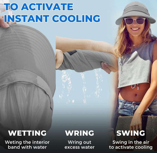 Sukeen Cooling Visor Cap for Women&Men, 2 in 1 Zip-Off Sun Hat with UV Protection for Outdoor Sports Golf Travel Tennis Beach