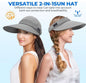 Sukeen Cooling Visor Cap for Women&Men, 2 in 1 Zip-Off Sun Hat with UV Protection for Outdoor Sports Golf Travel Tennis Beach - Flip It Now