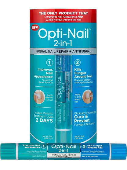 Opti-Nail 2-in-1 Fungal Nail Repair Plus Antifungal, Improves Nail Appearance and Kills Fungus Around Nail, 0.33814 Fl Oz - Flip It Now